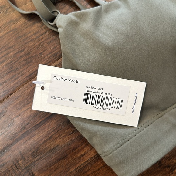 Outdoor Voices Zoom Double Strap Bra in Tea Tree XXS - Picture 5 of 8